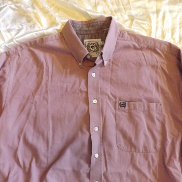 Cinch Western Wear Button-Down Shirt Mens Size XL Dusty Rose Long Sleeve - Picture 8 of 8